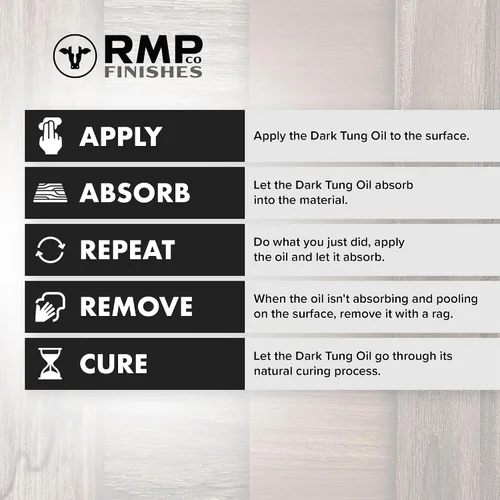 Miniatura 5 de RMP Finishes Dark Tung Oil para acabado de madera, tablas de cortar, muebles de exterior, bloques de carnicero, pisos de madera, grado alimenticio
