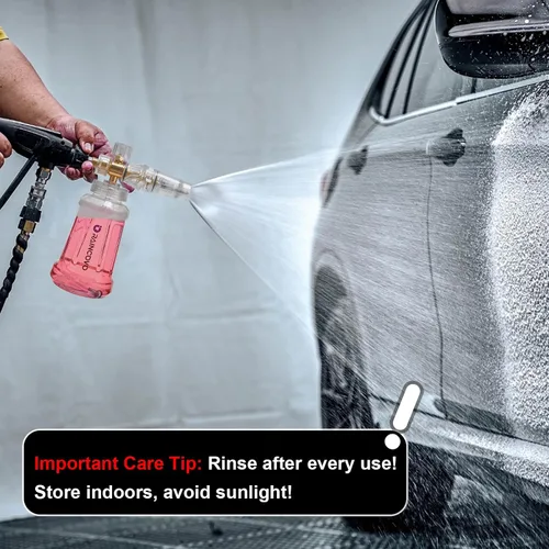 Miniatura 8 de Raincovo Cañón de espuma para lavadora a presión, cañón de espuma Snow Clear para lavado de autos, filtro de acero inoxidable, boquilla ajustable