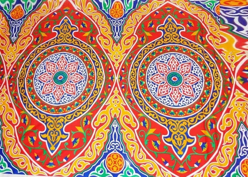 (2 yardas/71.7 in) Egipto egipcio árabe khyamya árabe khyamya Khayamiya Khayameya tela árabe árabe islámica colorida decoración decorativa Ramadán