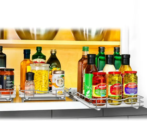 Miniatura 8 de LYNK PROFESSIONAL® - Organizador extraíble de especias para armario, 10-1/4 pulgadas de ancho, estante deslizante, organizador de especias, cromado