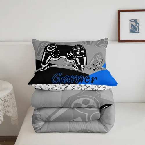 Miniatura 3 de Feelyou Edredón de Videojuegos para Niños Adolescentes, Juego de Ropa de Cama de Videojuegos para Niños, Edredón Gamer para Todas las Estaciones