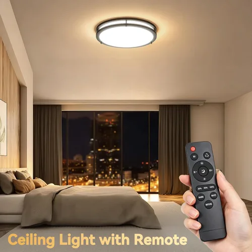 Miniatura 4 de Kalium - Lámpara de techo LED con control remoto de 10 pulgadas, lámpara de techo empotrada, 18W 3000K-6000K temperatura de color ajustable
