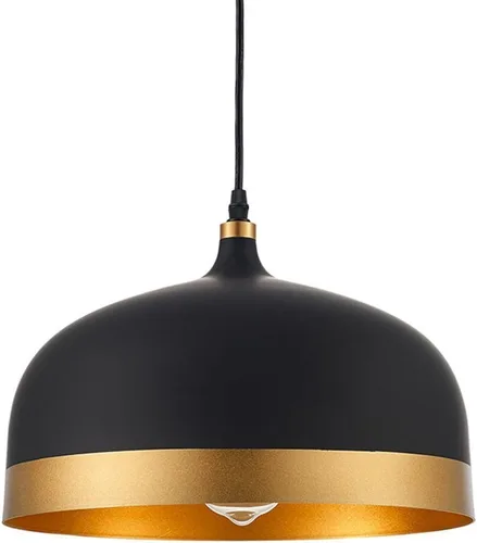 Lámpara colgante de cocina negra y dorada, color negro mate, ajustable, 1 luz, mini candelabros de mediados de siglo, lámpara colgante de techo