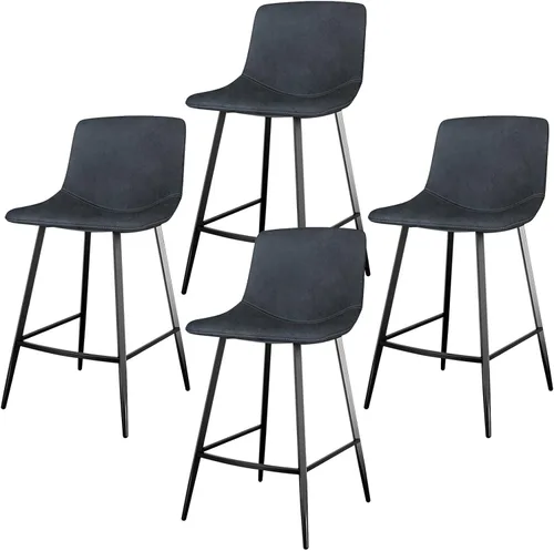 Miniatura 14 de 5Rcom Juego de 2 taburetes de bar de altura de mostrador de 600 libras, taburetes de cocina de 24 pulgadas con respaldo, sillas de bar modernas
