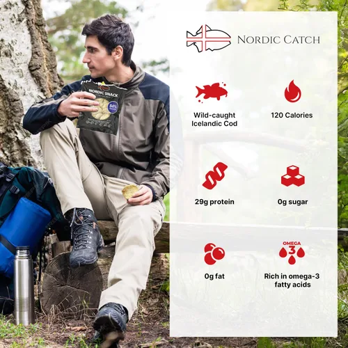 Miniatura 3 de Bocadillos de bacalao liofilizados (Hardfiskur) pescado capturado silvestre Snack nórdico saludable con alto contenido de proteínas