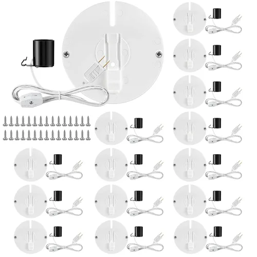 Miniatura 10 de Meonum Kit de Luz de Repuesto para Molde Soplado, Kit de Cable de Luz Individual E27 E26 con Interruptor Fusible Enchufe, para Decoraciones de Casa