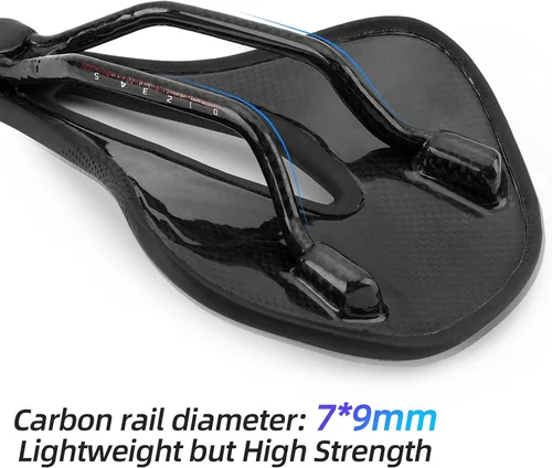 Miniatura 3 de ROCKBROS Asiento de bicicleta ligero de fibra de carbono, cómodo asiento de bicicleta de carretera, accesorios de bicicleta para hombres y mujeres