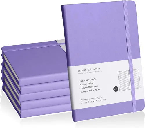 Miniatura 22 de Cuaderno rayado con tapa dura para hombres y mujeres – Cuadernos para escribir, trabajo, escuela, hogar y notas diarias, 160 páginas – Tamaño A5
