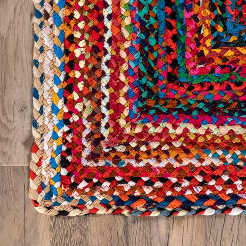 Miniatura 8 de nuLOOM Tammara Multicolor, 2 pies 8 pulgadas x 16 pies, trenzado a mano, bohemio, algodón, suave y acogedor, alto tráfico, resistente a las manchas