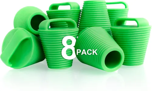Kit de 8 tapones para kayak, tapones de goma termoplástica, orificios de drenaje, tapón con mango Verde afortunado-8piezas-Large