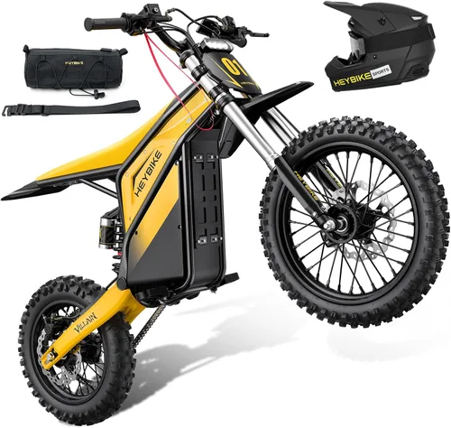Miniatura 15 de Heybike Villain - Motocicleta eléctrica de motocross de 4160 W E con batería de 52 V 26 AH, motocicleta eléctrica de neumático grueso de 14