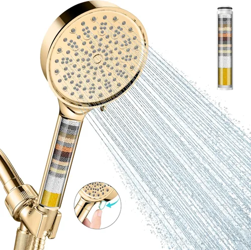 Miniatura 21 de Cobbe Cabezal de ducha con filtro de mano, cabezal de ducha de alta presión de 7 modos con filtros para agua dura, elimina el cloro, reduce la 3.
