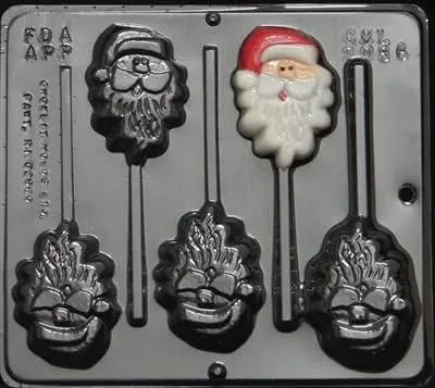 Santa Claus Cara Lollipop Chocolate Candy Mold Navidad 2086