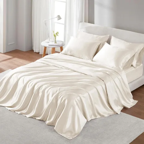 Miniatura 34 de Madison Park Essentials Juego de 2 fundas de almohada de satén para cabello y piel, lujosamente suave, sedosa con brillo natural, fresca al tacto
