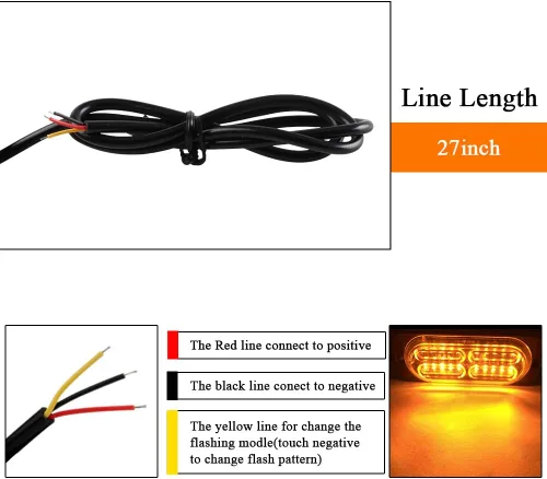 Miniatura 4 de Barra de Luz LED Estroboscópica de Emergencia Súper Brillante de 12-24V con 20 LED, Advertencia de Precaución y Peligro para Construcción
