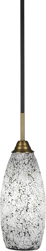Miniatura 135 de Toltec Lighting Paramount - Mini colgante de 1 luz en acabado negro mate con cristal de arte perla de 7 pulgadas y estilo negro