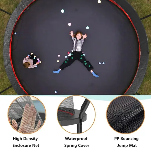 Miniatura 3 de Trampolín de 1500 libras, 8 pies, 12 pies, 14 pies, 16 pies, para niños y adultos, trampolín al aire libre con red de cierre, rociador, bola