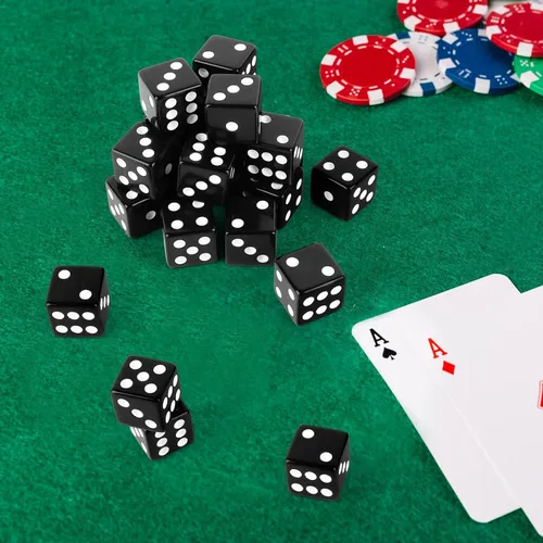 Miniatura 5 de Juego de 100 dados de casino estándar de 0.631 pulgadas, juego de dados acrílicos a granel de 6 caras para actividades de mesa, juegos temáticos