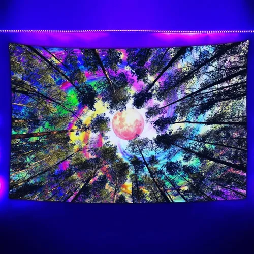 Miniatura 14 de JZDACH Tapiz de astronauta espacial, galaxia, universo, planeta, galaxia, reactivo a los rayos UV, planeta que brilla en la oscuridad, tapices