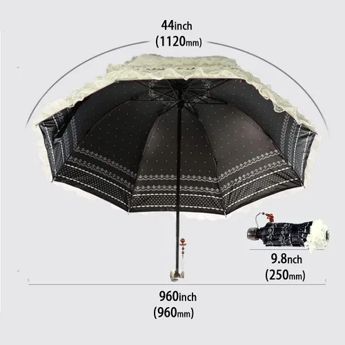 Miniatura 5 de WANLIAN Paraguas de encaje a prueba de viento plegable soleado y lluvioso a prueba de rayos ultravioleta anti sol protección UV sombrilla paraguas