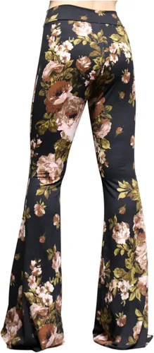 Miniatura 20 de ShopMyTrend - Pantalones de yoga largos con piernas anchas y acampanadas estilo palazzo, con cintura alta, para mujer