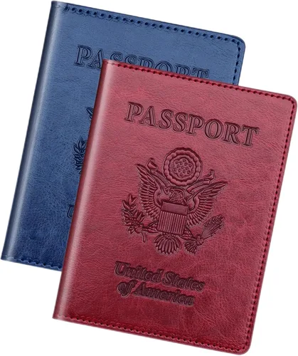 Miniatura 11 de Herain Soporte para pasaporte para viaje y crucero, 2 piezas, funda para pasaporte, cartera, regalo de viaje, para mujeres, hombres, familia