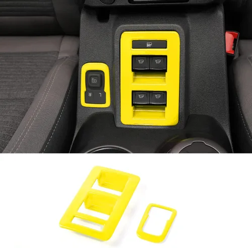 Miniatura 2 de RAZPOY Para Bronco - Interruptor de control de interruptor de elevación de ventana, 2 piezas de cubierta de panel de ajuste de espejo retrovisor