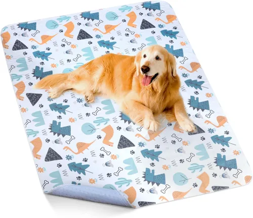 Miniatura 18 de Almohadillas lavables para orina para perros, paquete de 2 unidades grandes de 48 x 48 pulgadas, almohadillas reutilizables súper absorbentes