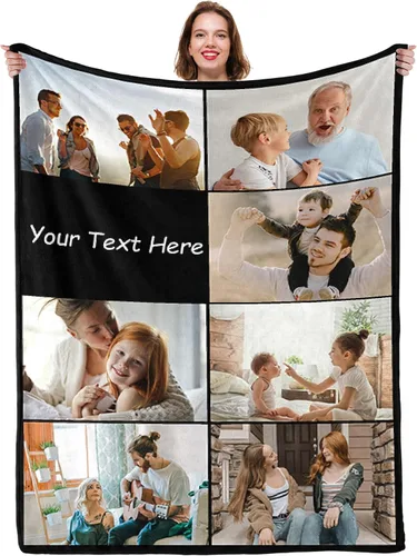Miniatura 12 de Regalos para parejas, manta personalizada con foto, manta de franela personalizada, regalos para novio, novia, mujeres, hombres, mamá, papá, K-1 Foto