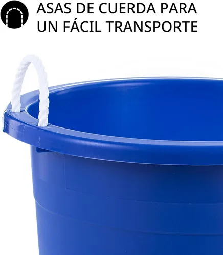 Miniatura 7 de United Solutions - Cuba de almacenamiento de fácil acceso con asas de cuerda, 19 galones, azul, 2 unidades (TU0335)