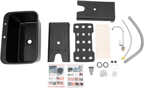 Miniatura 3 de Fregadero de lavandería de plástico independiente con tabla de lavadero, fregadero utilitario para interiores y exteriores, kit de drenaje