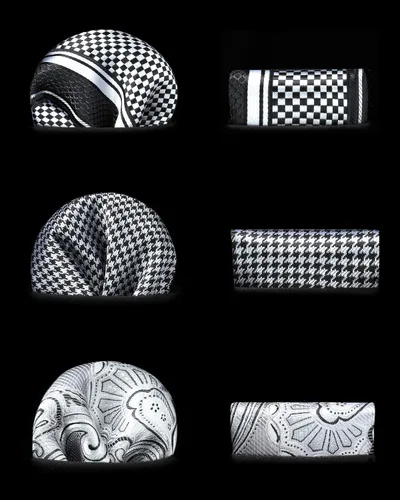 Miniatura 40 de HISDERN Juego de corbatas extralargas para hombre y pañuelo de bolsillo de 63 pulgadas, colección XL, caja de regalo, corbata, lote de 3