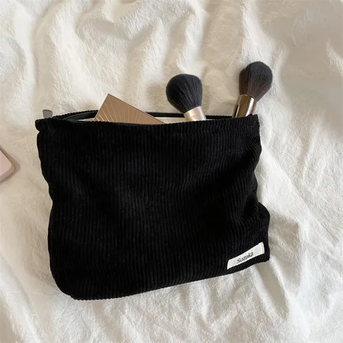 Miniatura 4 de Bolsas de cosméticos para mujer, bolsa de cosméticos de pana, bolsos estéticos para mujer, bolsos de mano con puntos sonrientes, organizador