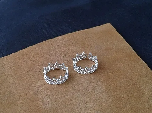 Miniatura 6 de Anillos de pezón de plata SilverBuds Corona ajustables sin perforación