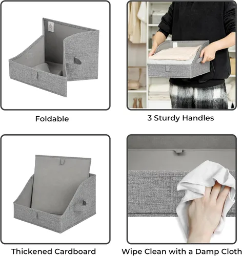 Miniatura 7 de GRANNY SAYS Contenedores de almacenamiento para armario, organizadores de ropa y contenedores de almacenamiento, cajas de almacenamiento Gris Oscuro