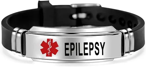 Miniatura 4 de NanMuc Pulsera de identificación de alerta médica roja de primeros auxilios de emergencia grabada con láser Alerta de salud ajustable pulsera