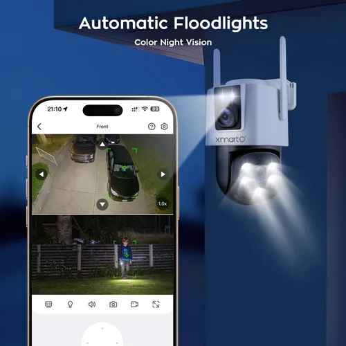 Miniatura 8 de xmartO [Cámara WiFi 6 de doble lente] Cámara de seguridad WiFi QHD 2 en 1 para el hogar con seguimiento de IA, Pan Tilt Zoom, banda dual 5G/2.4G