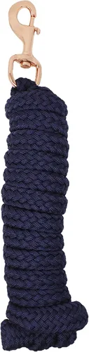 CHALLENGER Caballo 8' Redondo Trenzado Nylon Azul Marino 3/4" Cuerda de plomo Oro Rosa Niquelado 605SE04NV