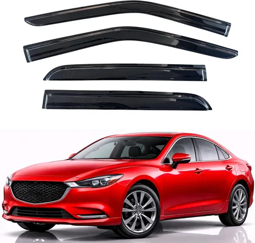 Miniatura 8 de KPY Visor de ventana compatible con Hyundai Tucson 2021-2025, 4 piezas de deflector de ventilación para ventana lateral, estilo Mugen, protector