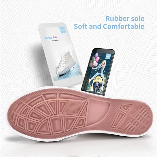 Miniatura 79 de Obtaom Zapatos de lona de alta calidad para mujer/hombre para jugar a media pantorrilla, zapatillas de deporte de moda casuales con cordones de alta