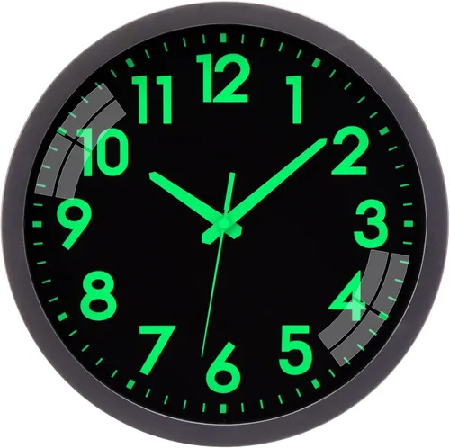 Reloj de pared – Reloj de pared con pilas, redondo, silencioso, sin tictac, 12 pulgadas, para decoración de cocina, dormitorio, sala de estar (todo