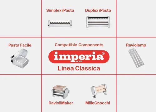 Miniatura 5 de Imperia Pastapresto Maker, potente máquina eléctrica de pasta de 120 V con motor, 100% fabricada en Italia, construcción de acero resistente con 6