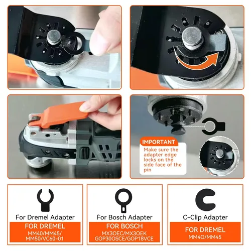 Miniatura 7 de Paquete de 2 hojas de sierra oscilantes de carburo para cortar clavos, cuchillas multiherramienta de liberación rápida para material duro, metal
