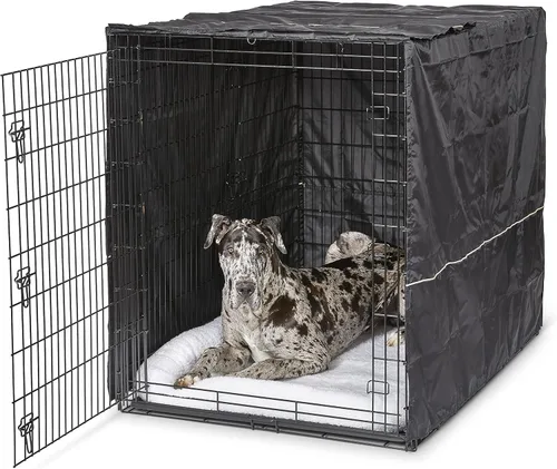 Miniatura 19 de MidWest Funda para jaula de perro, para dar privacidad, se puede lavar a máquina y secar Patrón geométrico marrón