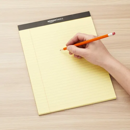 Miniatura 7 de Amazon Basics Bloc de notas de escritura con rayas anchas de 50 hojas, 8.5 x 11.75 pulgadas, paquete de 12, 600 hojas perforadas, canario