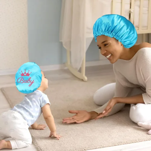 Miniatura 12 de Mepase 5 piezas de mamá y yo hospital a juego trajes de maternidad bata de envolver manta para bebé niña niños diadema sombrero para mamá bebé