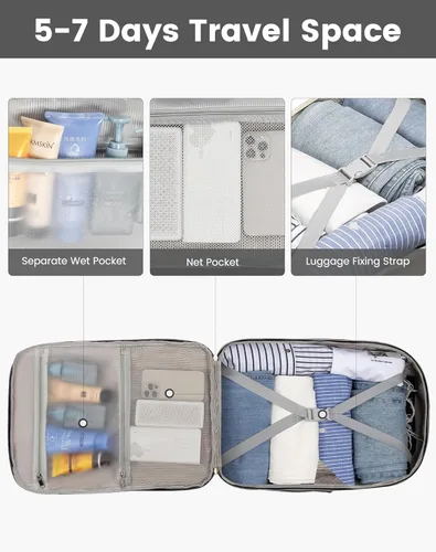 Miniatura 8 de LOVEVOOK Mochila de Viaje Grande para Mujeres Equipaje de Mano Mochila Bolsas de Artículos Personales Esenciales, Mochilas de viaje Gris-beige-negro