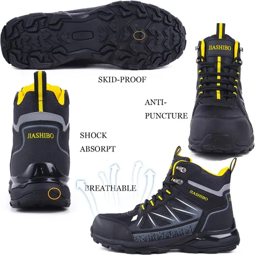 Miniatura 3 de Botas de trabajo con punta de acero para mujer, botas de trabajo aisladas, zapatos de punta de acero, botas de construcción cómodas, botas