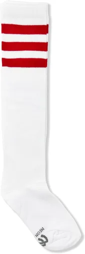 Miniatura 3 de NEON NATION Calcetines de tubo unisex blancos hasta la rodilla con varias rayas