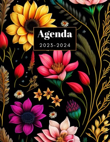 Agenda semainier 23-24 A4 Agenda juin 2023 juillet 2024 planificateur professionnel grand format a4 agenda 1 semaine sur 2 pages couverture